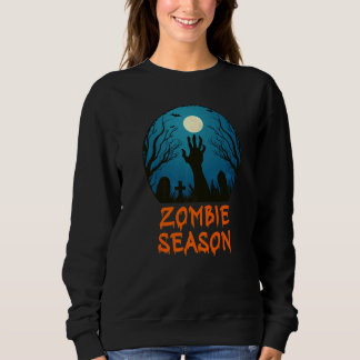 Zombie Season Moonlit Graveyard  Scary Kids Boys A Sweatshirt