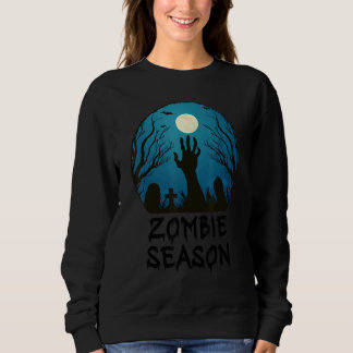 Zombie Season Moonlit Graveyard Scary Kids Boys A Sweatshirt