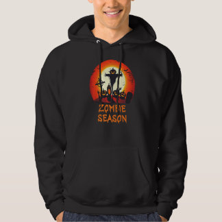 Zombie Season Moonlit Scary Graveyard Kids Boys A Hoodie