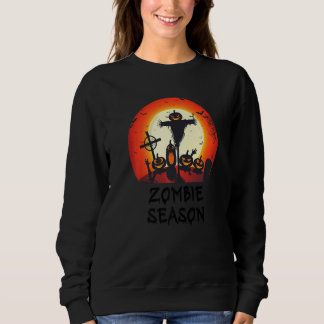 Zombie Season Moonlit Scary Graveyard  Kids Boys A Sweatshirt