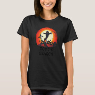 Zombie Season Moonlit Scary Graveyard Kids Boys A T-Shirt