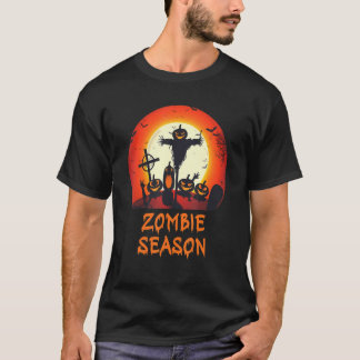 Zombie Season Moonlit Scary Graveyard  Kids Boys A T-Shirt