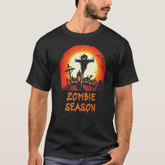 Zombie Season Moonlit Scary Graveyard Kids Boys A T-Shirt