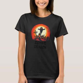 Zombie Season Moonlit Scary Graveyard Kids Boys A T-Shirt
