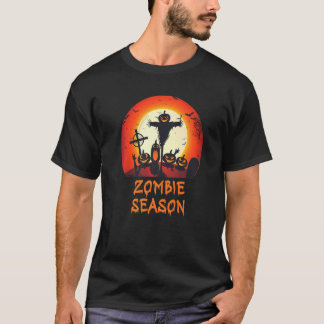 Zombie Season Moonlit Scary Graveyard Kids Boys A T-Shirt