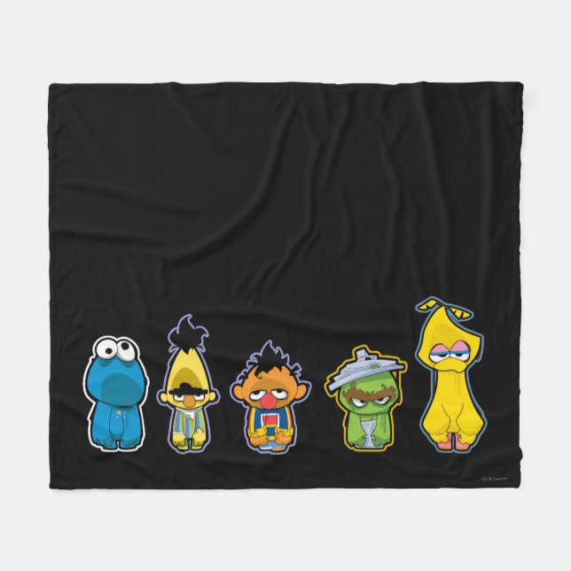 Zombie Sesame Street Characters Fleece Blanket (Front (Horizontal))