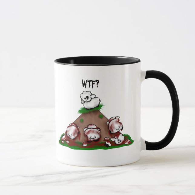 Zombie Sheep WTF? Mug (Right)