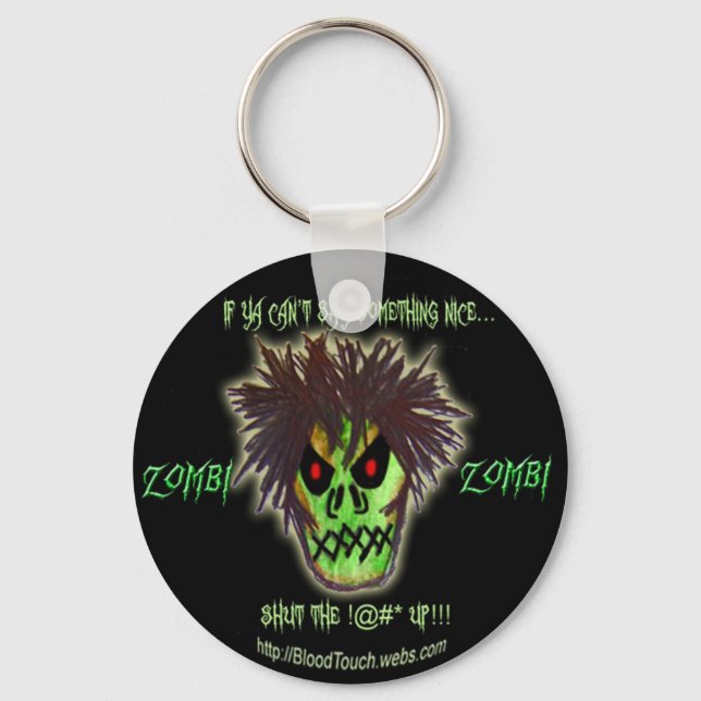 zombie shutup keychain (Front)