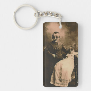 Zombie Siblings Key Ring