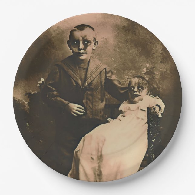 Zombie Siblings  Paper Plate (Front)