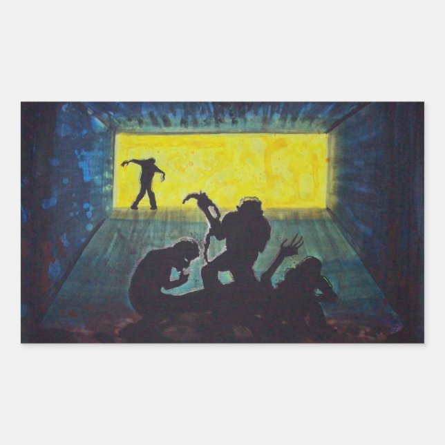 Zombie Silhouette dark art horror stickers (Front)