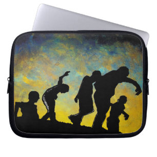 Zombie Silhouette horror art laptop notebook case