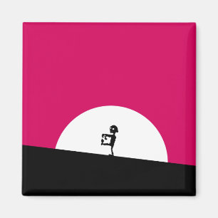 Zombie Silhouette with Full Moon Magnet