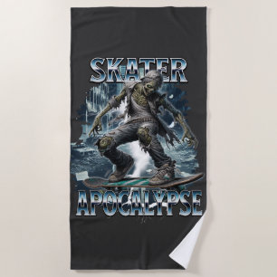 ZOMBIE SKATER APOCALYPSE BEACH TOWEL