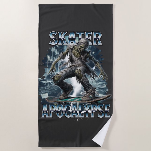 ZOMBIE SKATER APOCALYPSE BEACH TOWEL (Front)