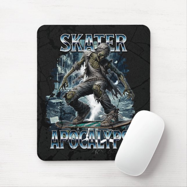 ZOMBIE SKATER APOCALYPSE MOUSE MAT (With Mouse)