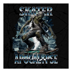 ZOMBIE SKATER APOCALYPSE POSTER