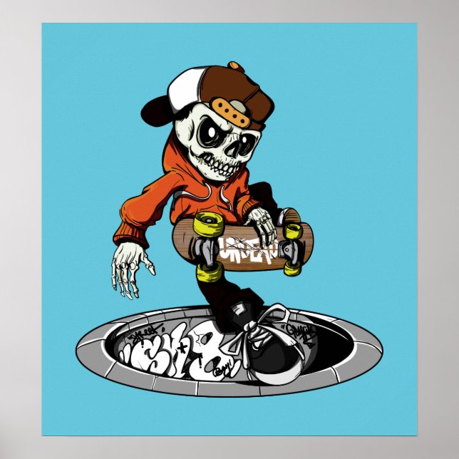 Zombie Skater custom colour poster (Front)