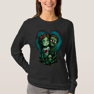 Zombie Skeleton Apocalypse Couple Horror Valentin T-Shirt