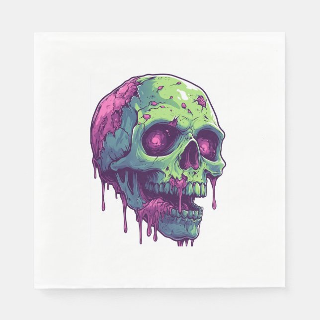 Zombie Skull Apocalypse Napkin (Front)
