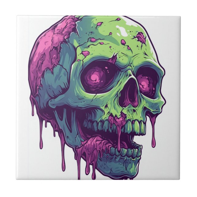 Zombie Skull Apocalypse Tile (Front)