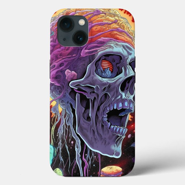 Zombie Skull Creature Sci-fi Horror Art Case-Mate iPhone Case (Back)