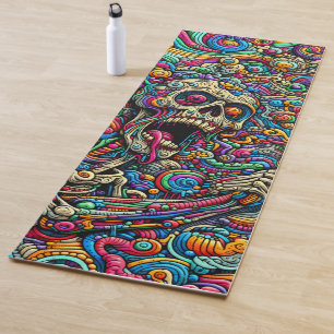 Zombie Skull Pattern Yoga Mat