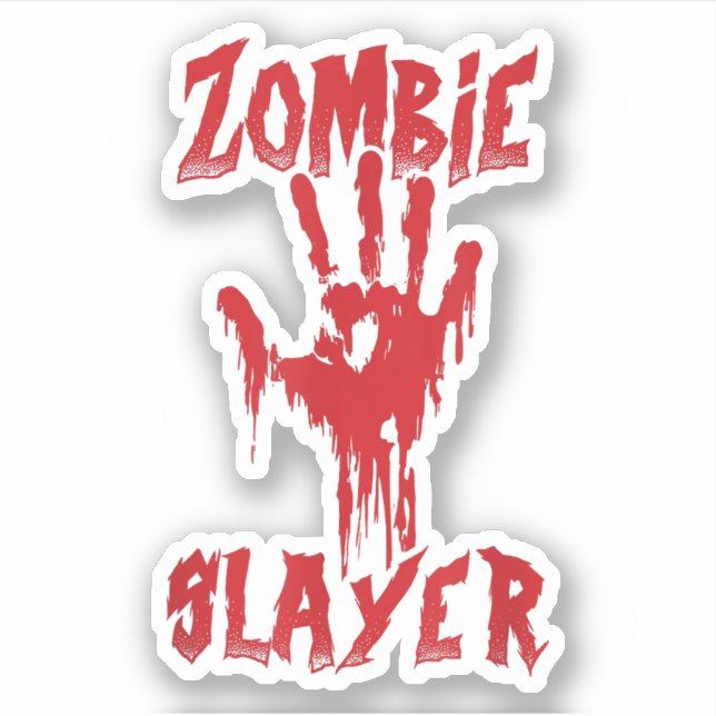 Zombie Slayer Bloody Hand Hunting Zombies Hallowee (Front)