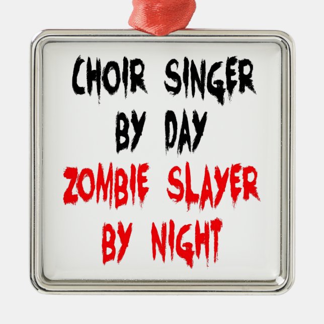 Zombie Slayer Choir Singer Metal Tree Decoration (Front)