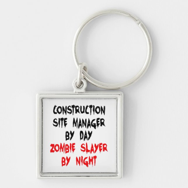 Zombie Slayer Construction Site Manager Key Ring (Front)