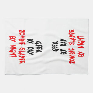 Zombie Slayer Geek Tea Towel