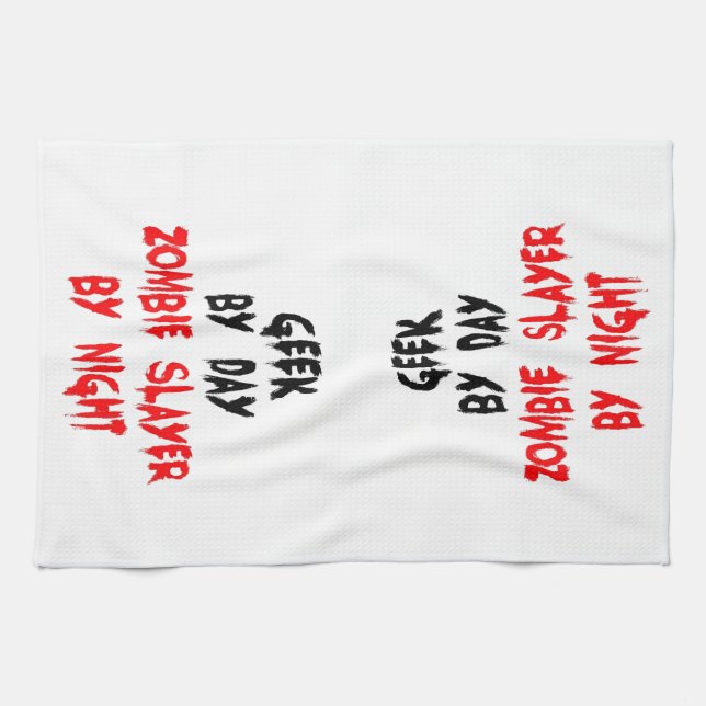 Zombie Slayer Geek Tea Towel (Horizontal)