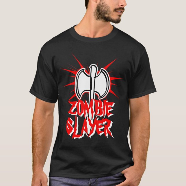 Zombie Slayer Halloween t shirt (Front)
