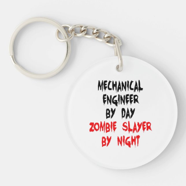 Zombie Slayer Mechanical Engineer Key Ring (Front)