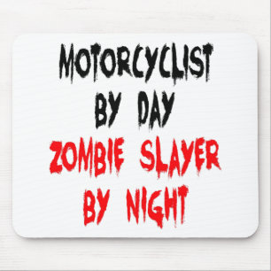 Zombie Slayer Motorcyclist Mouse Mat