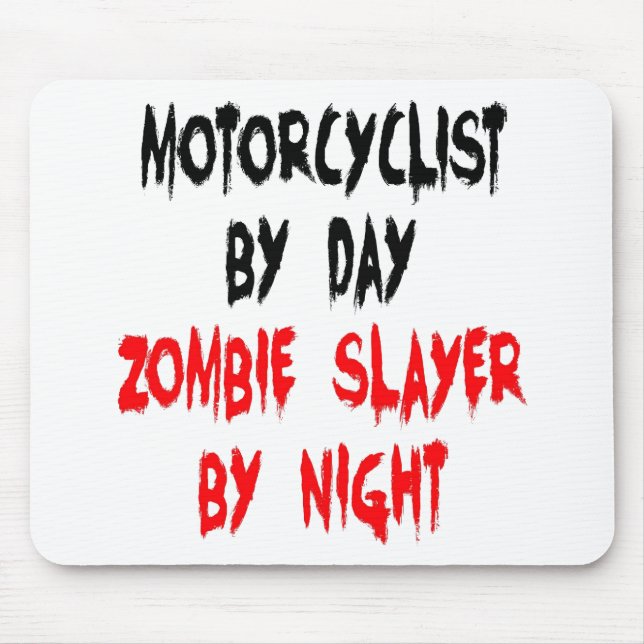 Zombie Slayer Motorcyclist Mouse Mat (Front)