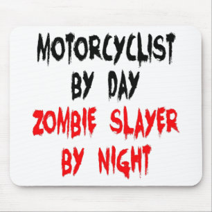 Zombie Slayer Motorcyclist Mouse Mat