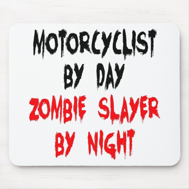 Zombie Slayer Motorcyclist Mouse Mat (Front)