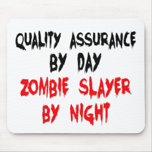 Zombie Slayer Quality Assurance Worker Mouse Mat