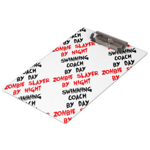 Zombie Slayer Swimming Coach Clipboard