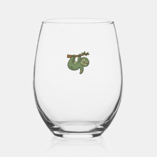 Zombie Sloth Classic T-Shirt Stemless Wine Glass