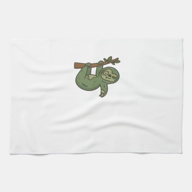 Zombie Sloth Classic T-Shirt Tea Towel (Horizontal)