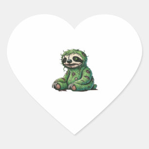 Zombie Sloth Halloween Zombie Sloth Zombie Lover C Heart Sticker