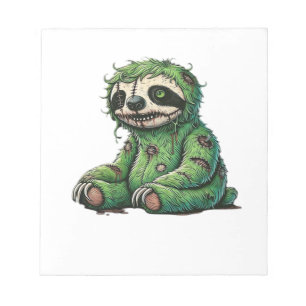 Zombie Sloth Halloween Zombie Sloth Zombie Lover C Notepad