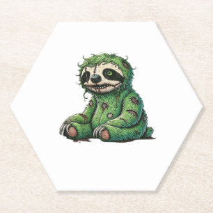 Zombie Sloth Halloween Zombie Sloth Zombie Lover C Paper Coaster
