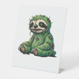 Zombie Sloth Halloween Zombie Sloth Zombie Lover C Pedestal Sign