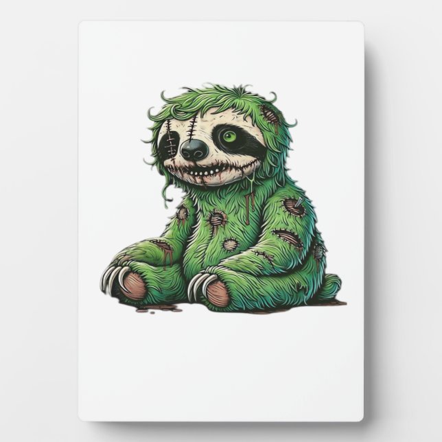 Zombie Sloth Halloween Zombie Sloth Zombie Lover C Plaque (Front)