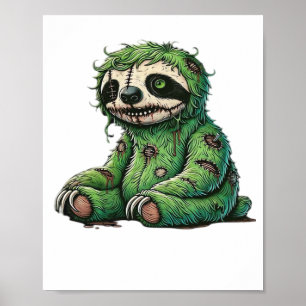 Zombie Sloth Halloween Zombie Sloth Zombie Lover C Poster