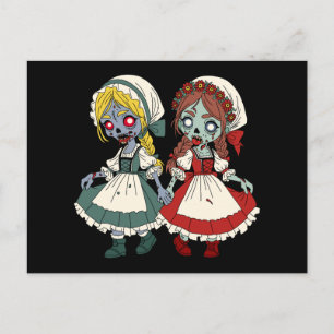 Zombie Snow-White and Rose-Red Postcard