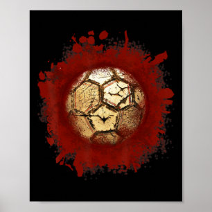 Zombie Soccer Blood Funny Scary Player Halloween C Poster